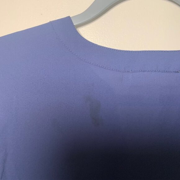 NWT Michael Kors Women's Navy Gold Zip Work Blouse - Size L - FLAW - Discounted - Picture 8 of 8